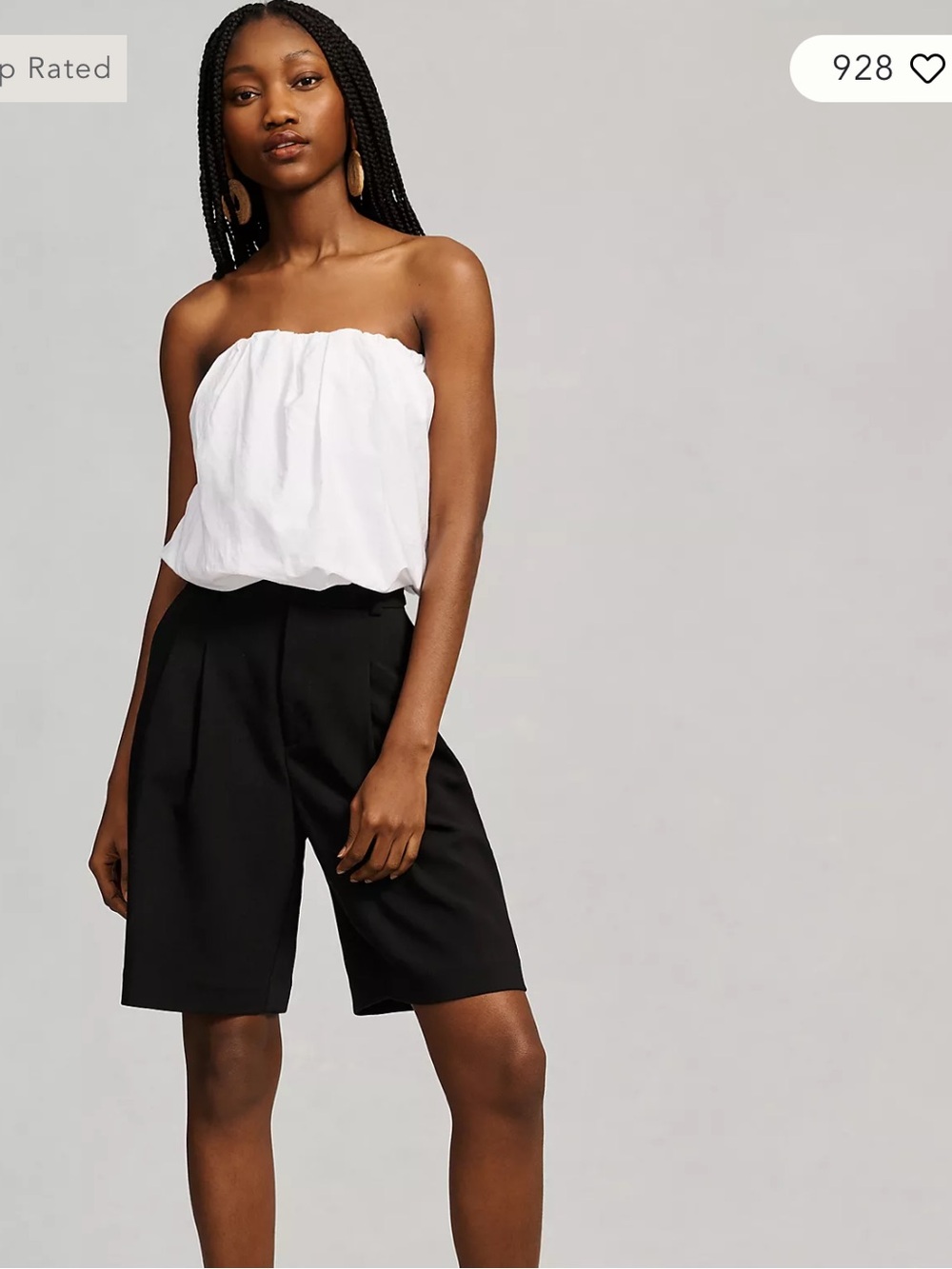 Maeve Anthropologie White Maeve Strapless Poplin Bubble Top sz M